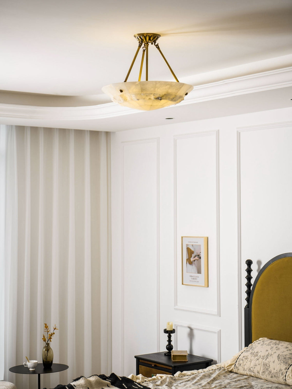 Nomen Pendelleuchte Alabaster Bowl Eleganz