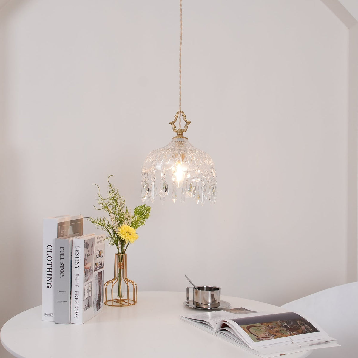 Moka Kristall-Vintage-Pendelleuchte