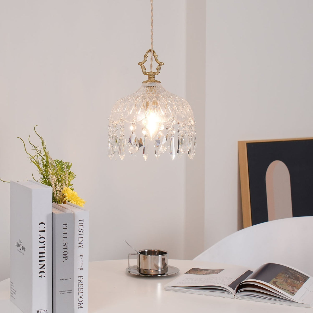 Moka Kristall-Vintage-Pendelleuchte