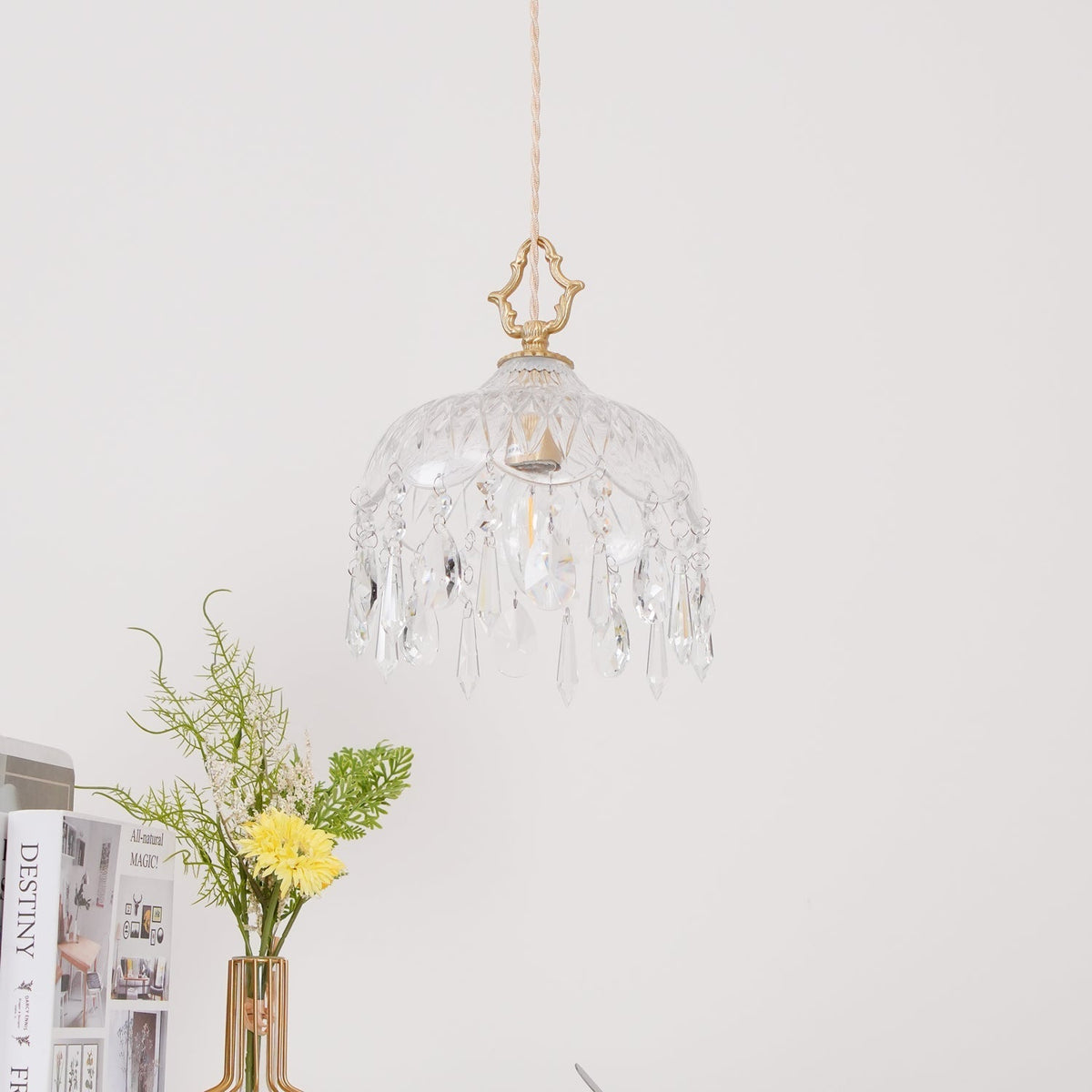 Moka Kristall-Vintage-Pendelleuchte