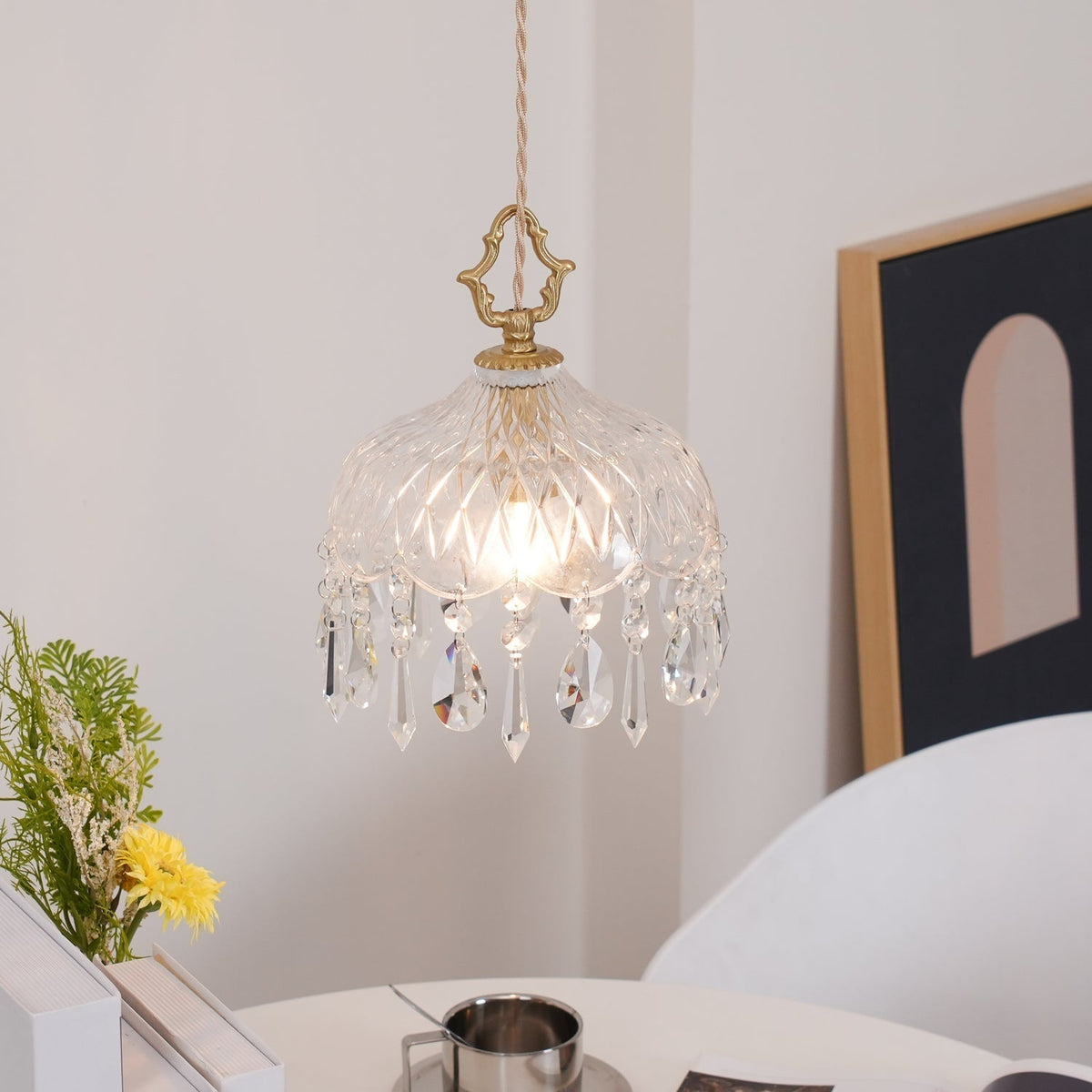Moka Kristall-Vintage-Pendelleuchte