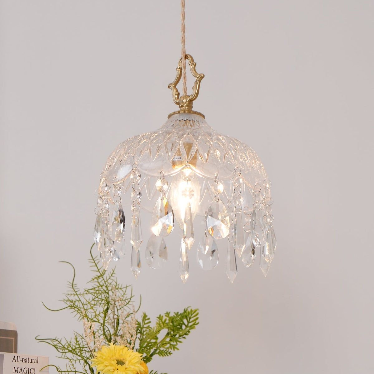 Moka Kristall-Vintage-Pendelleuchte