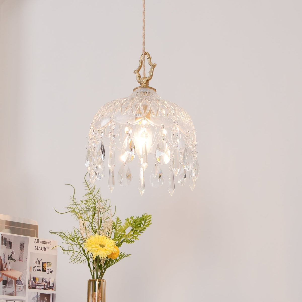 Moka Kristall-Vintage-Pendelleuchte