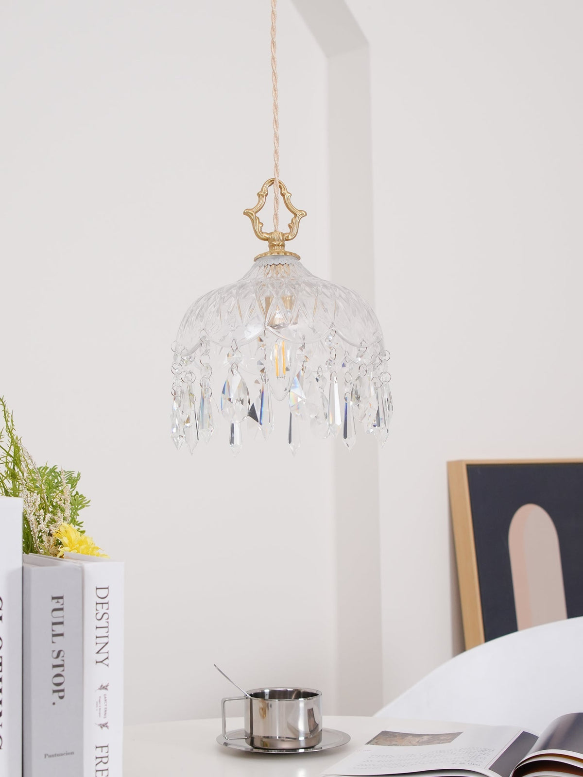 Moka Kristall-Vintage-Pendelleuchte