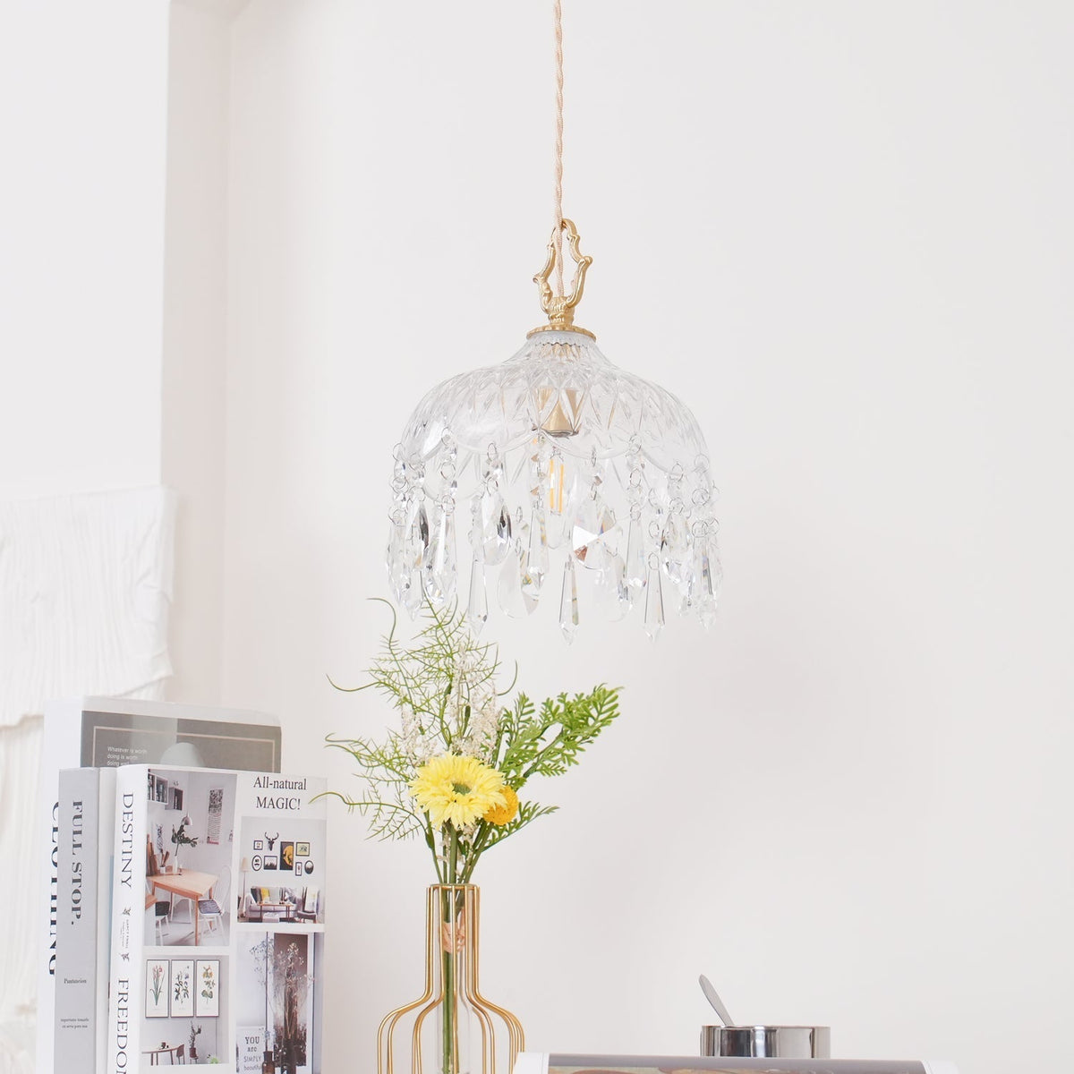 Moka Kristall-Vintage-Pendelleuchte