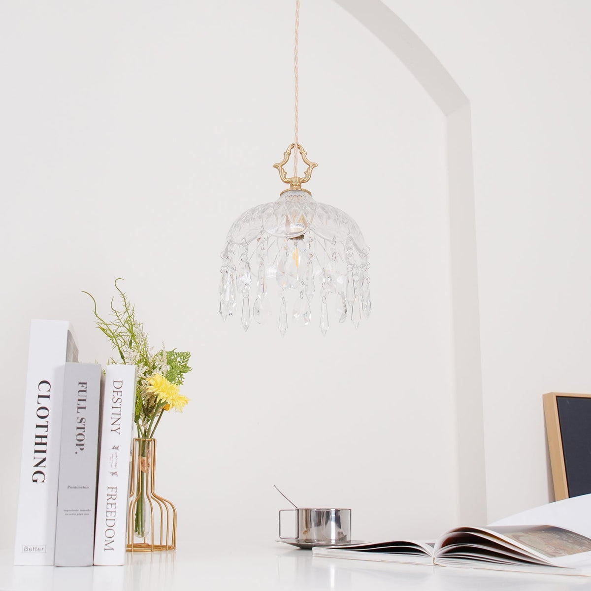 Moka Kristall-Vintage-Pendelleuchte