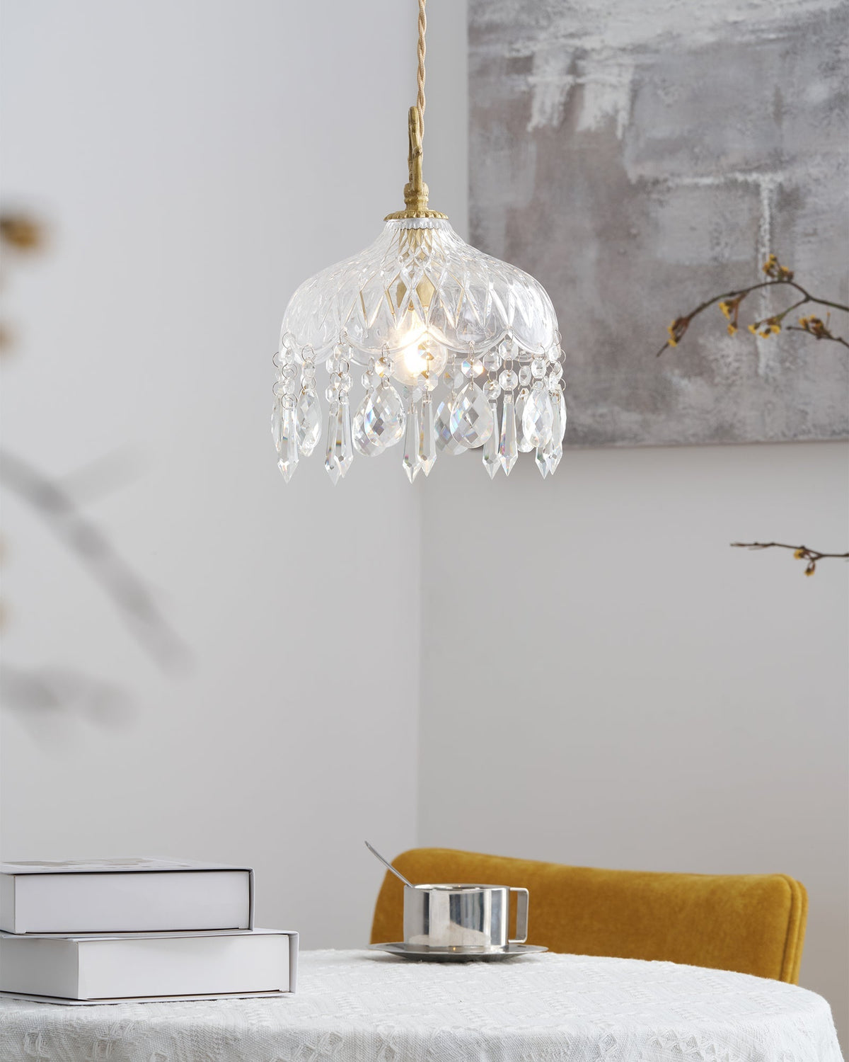 Moka Kristall-Vintage-Pendelleuchte