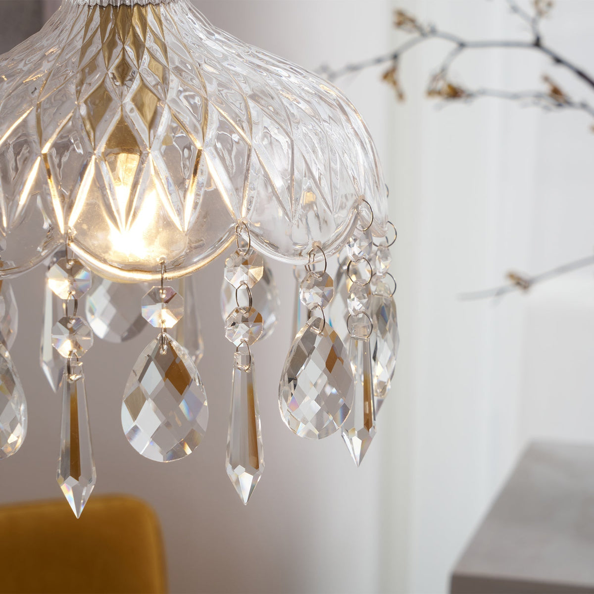Moka Kristall-Vintage-Pendelleuchte