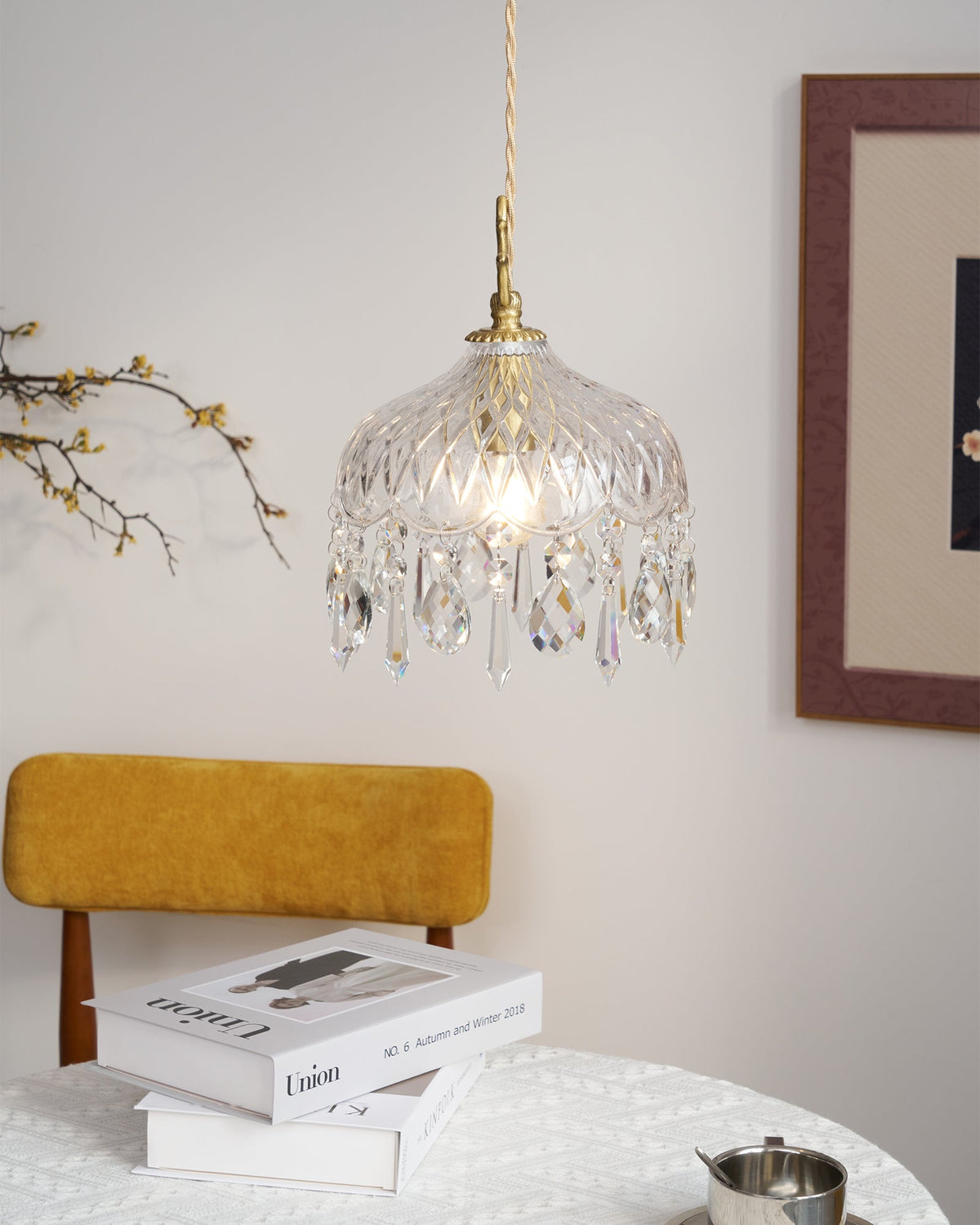 Moka Kristall-Vintage-Pendelleuchte