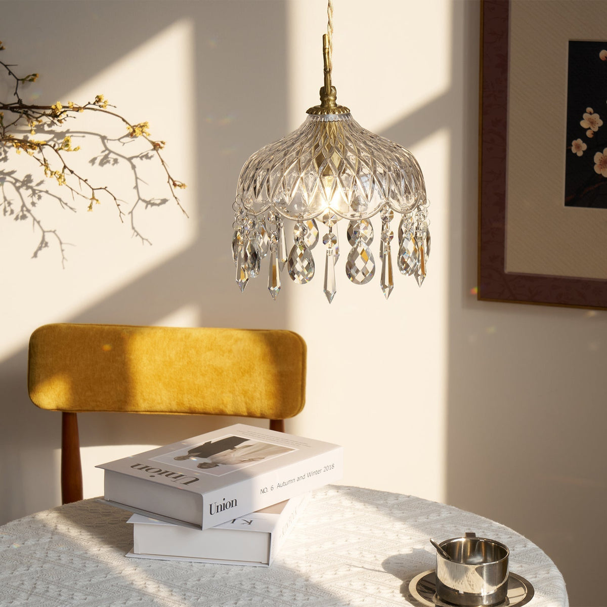 Moka Kristall-Vintage-Pendelleuchte