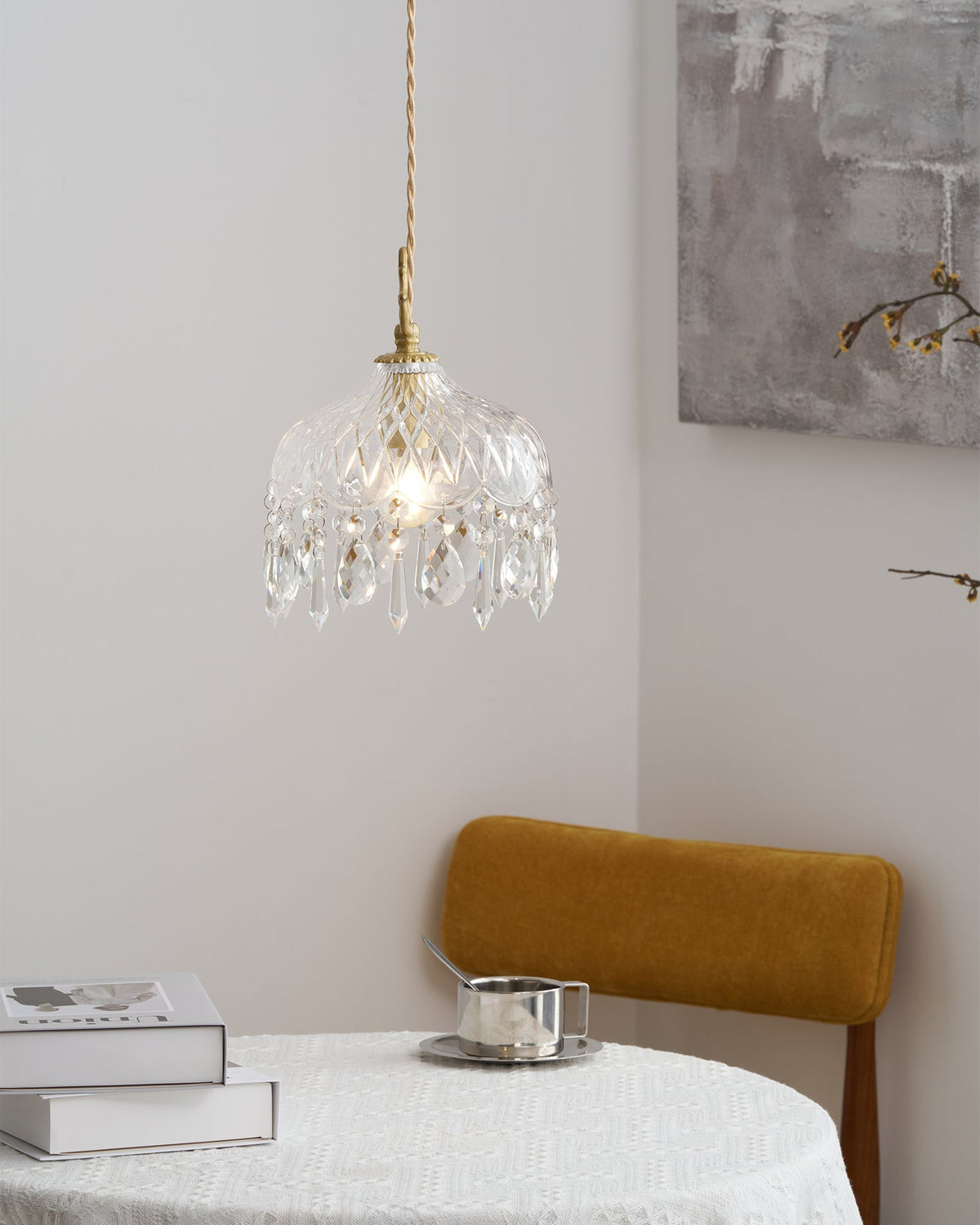 Moka Kristall-Vintage-Pendelleuchte
