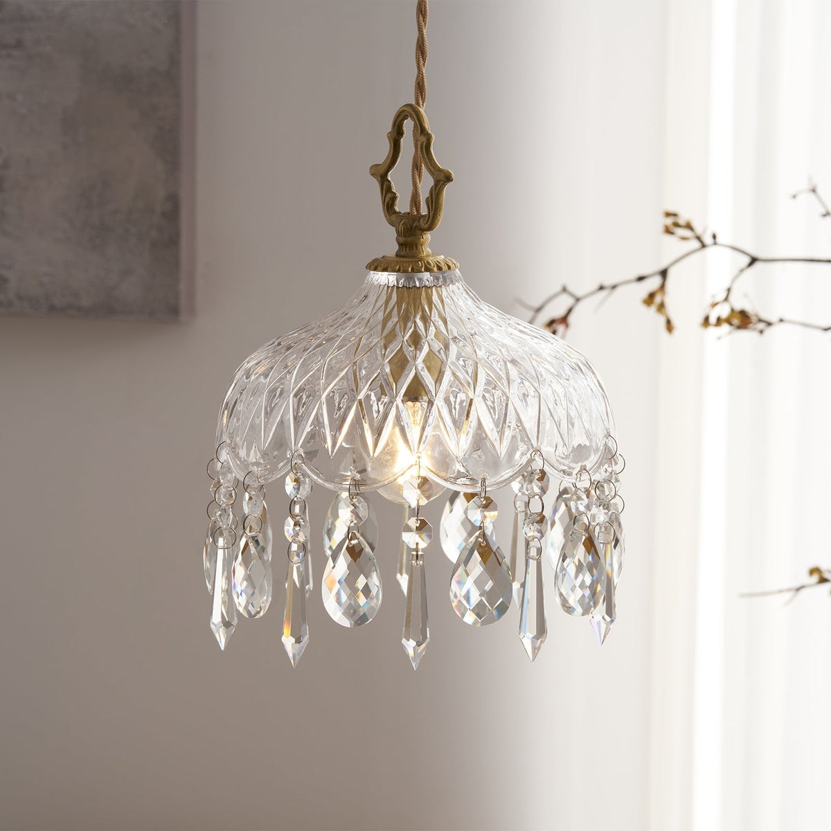 Moka Kristall-Vintage-Pendelleuchte