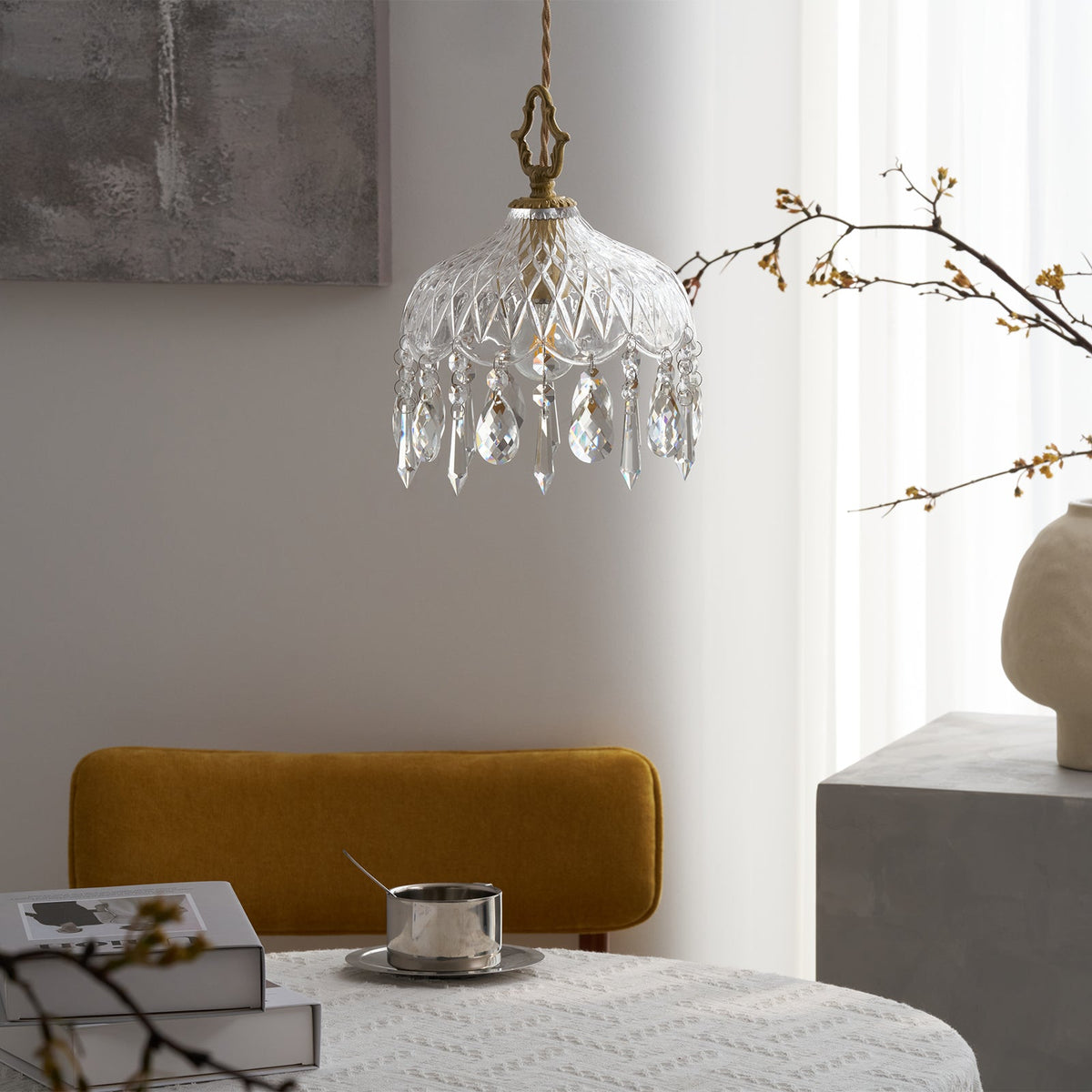 Moka Kristall-Vintage-Pendelleuchte