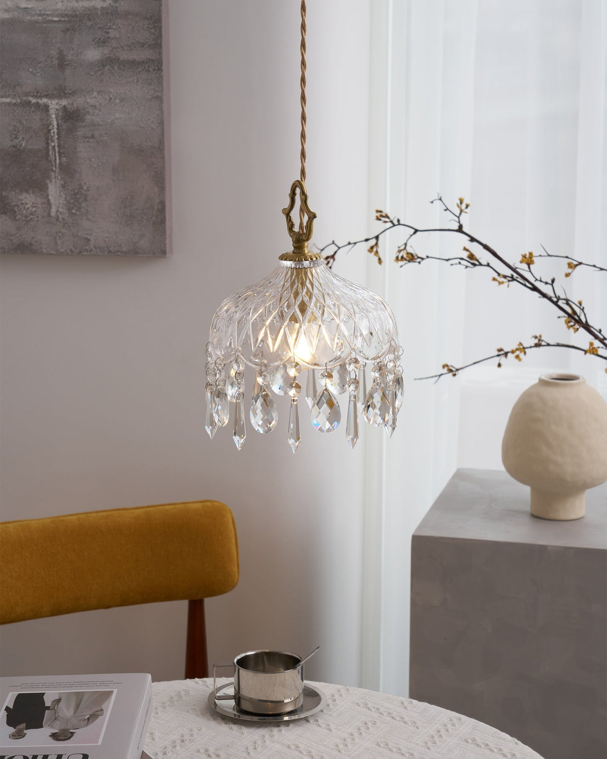 Moka Kristall-Vintage-Pendelleuchte