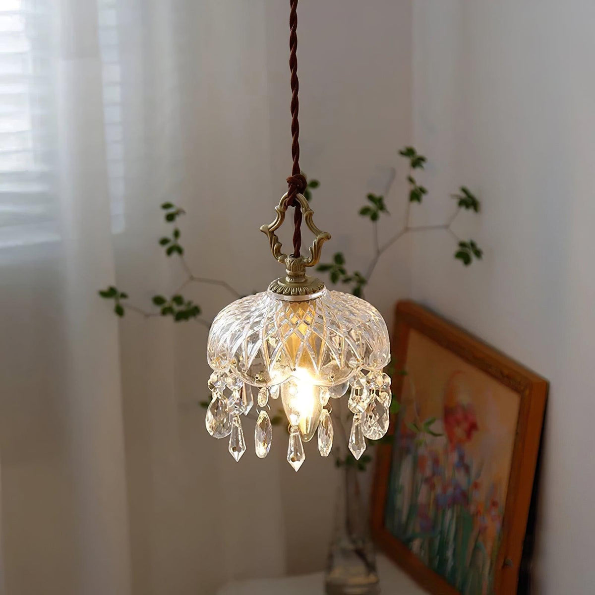 Moka Kristall-Vintage-Pendelleuchte