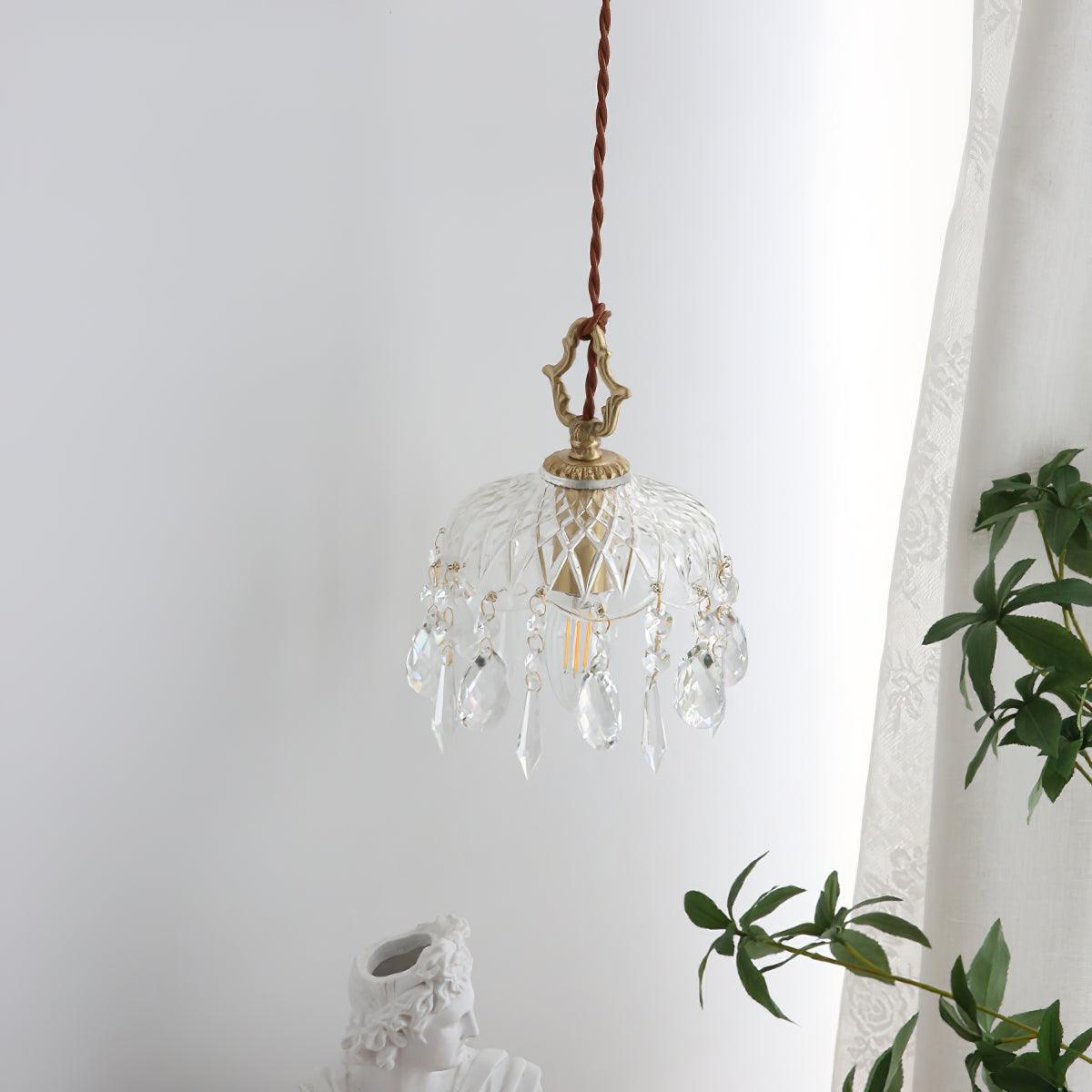 Moka Kristall-Vintage-Pendelleuchte