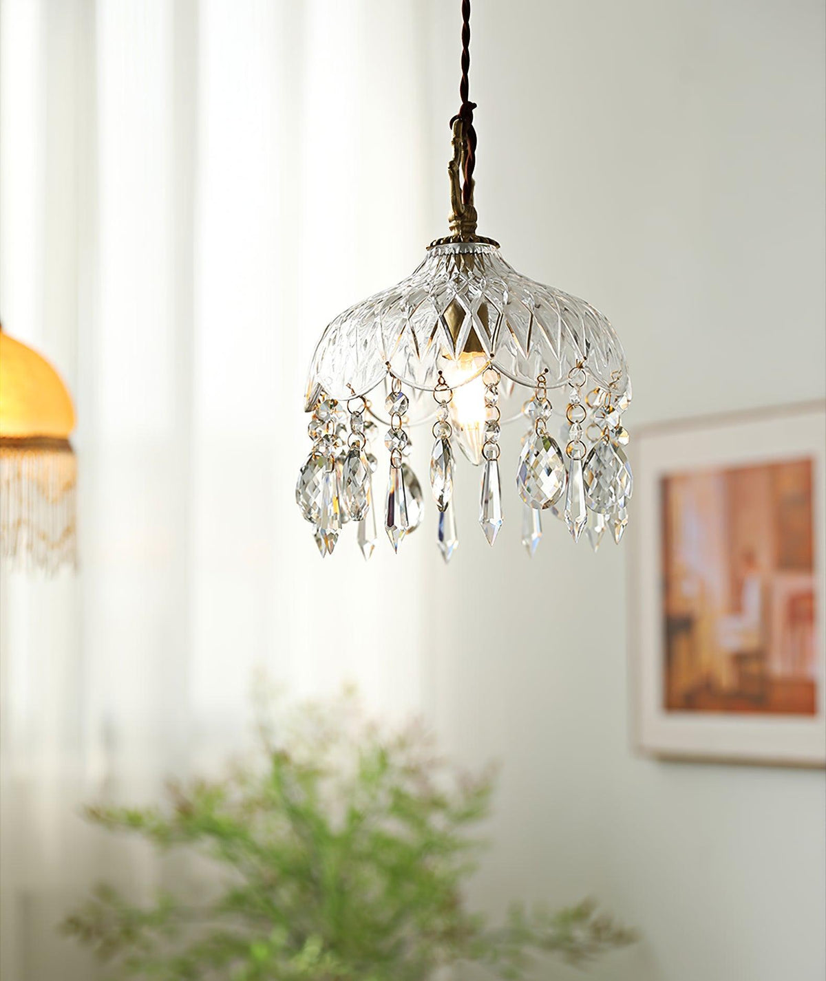 Moka Kristall-Vintage-Pendelleuchte