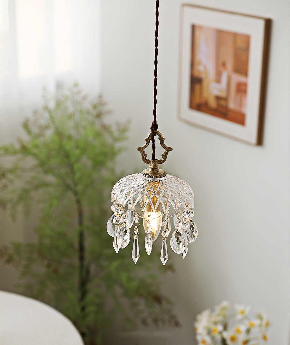 Moka Kristall-Vintage-Pendelleuchte