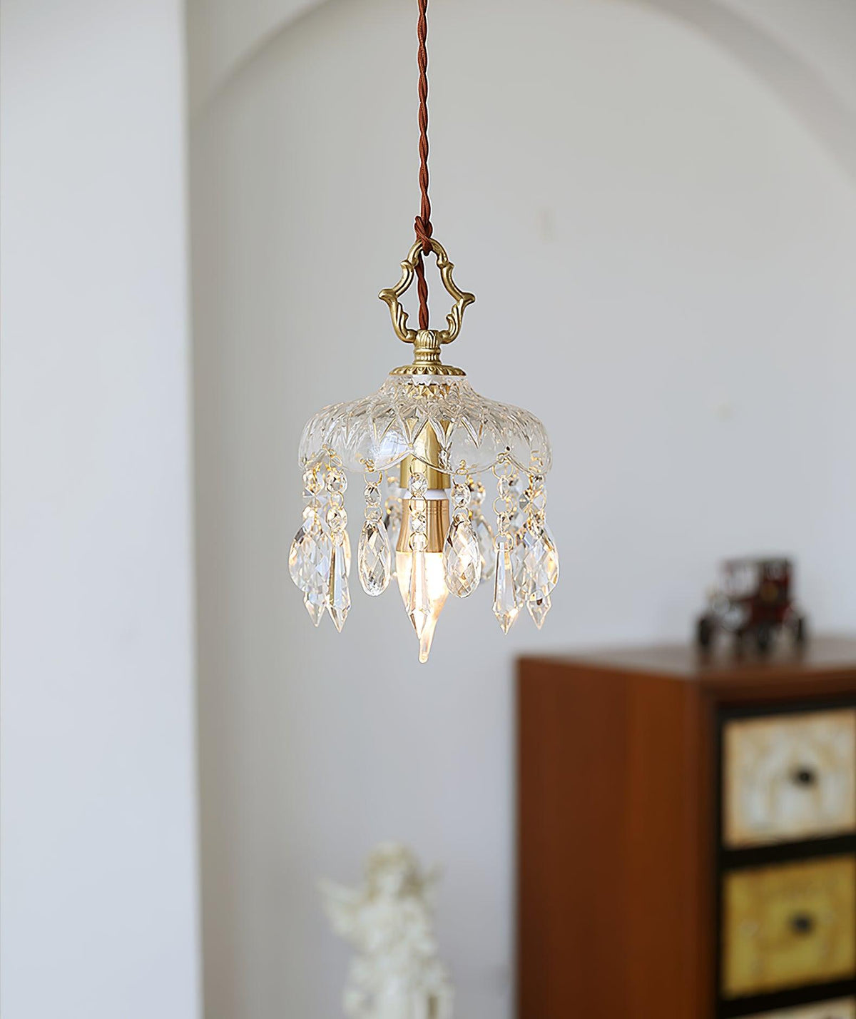 Moka Kristall-Vintage-Pendelleuchte