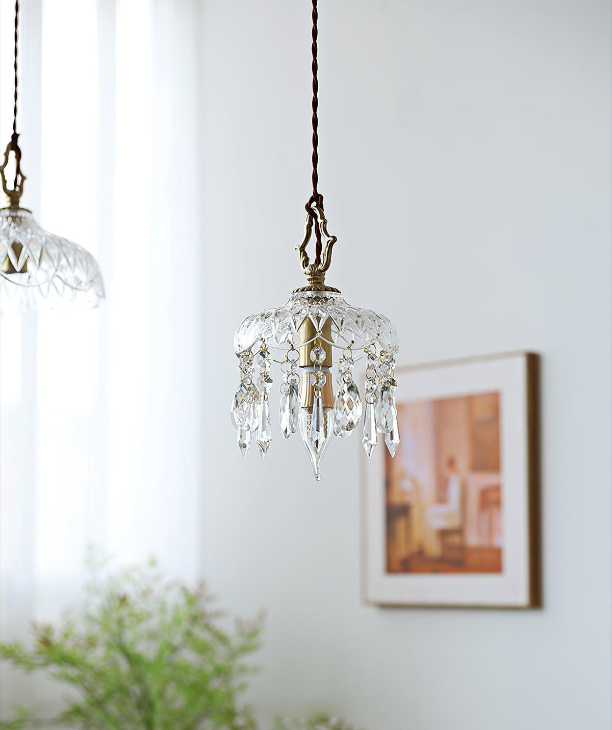 Moka Kristall-Vintage-Pendelleuchte