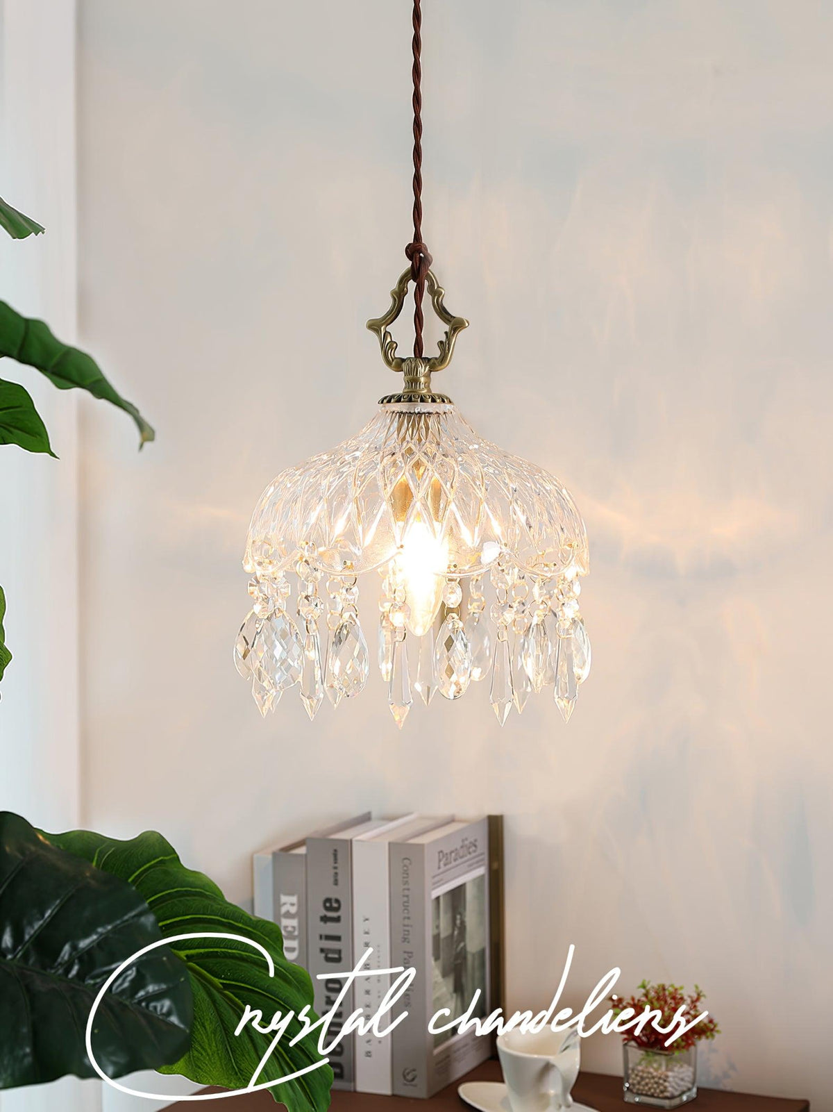 Moka Kristall-Vintage-Pendelleuchte