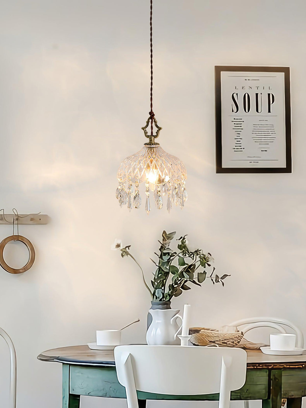 Moka Kristall-Vintage-Pendelleuchte