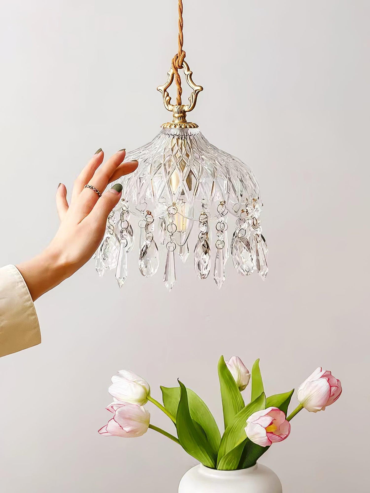Moka Kristall-Vintage-Pendelleuchte