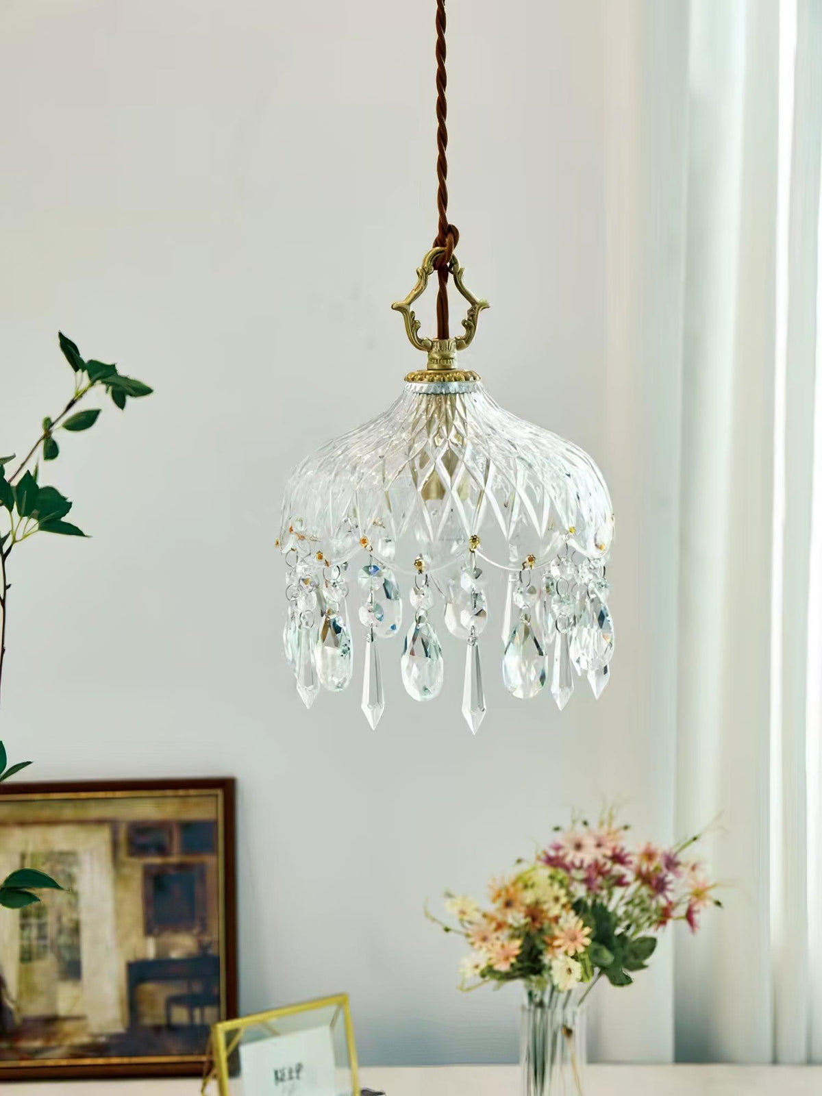 Moka Kristall-Vintage-Pendelleuchte