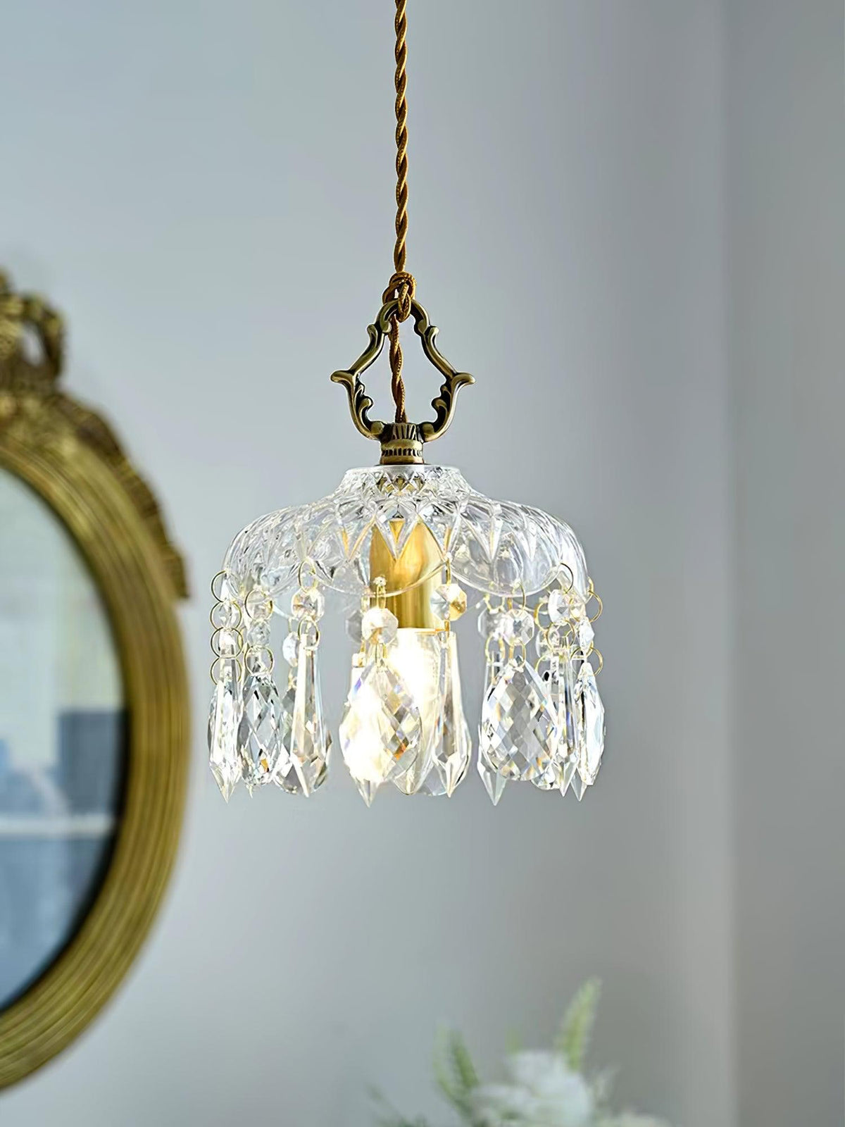 Moka Kristall-Vintage-Pendelleuchte
