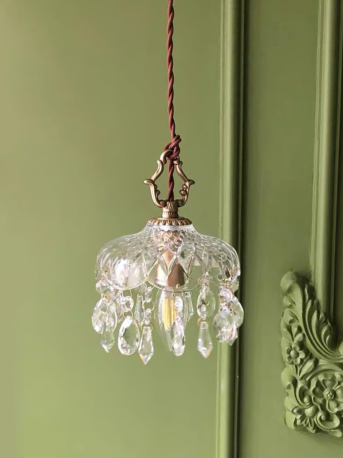 Moka Kristall-Vintage-Pendelleuchte