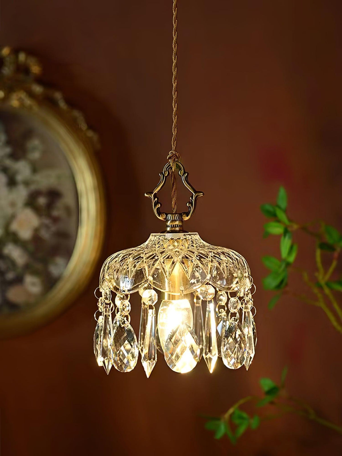 Moka Kristall-Vintage-Pendelleuchte