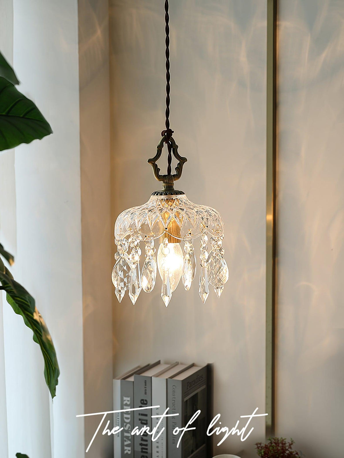 Moka Kristall-Vintage-Pendelleuchte