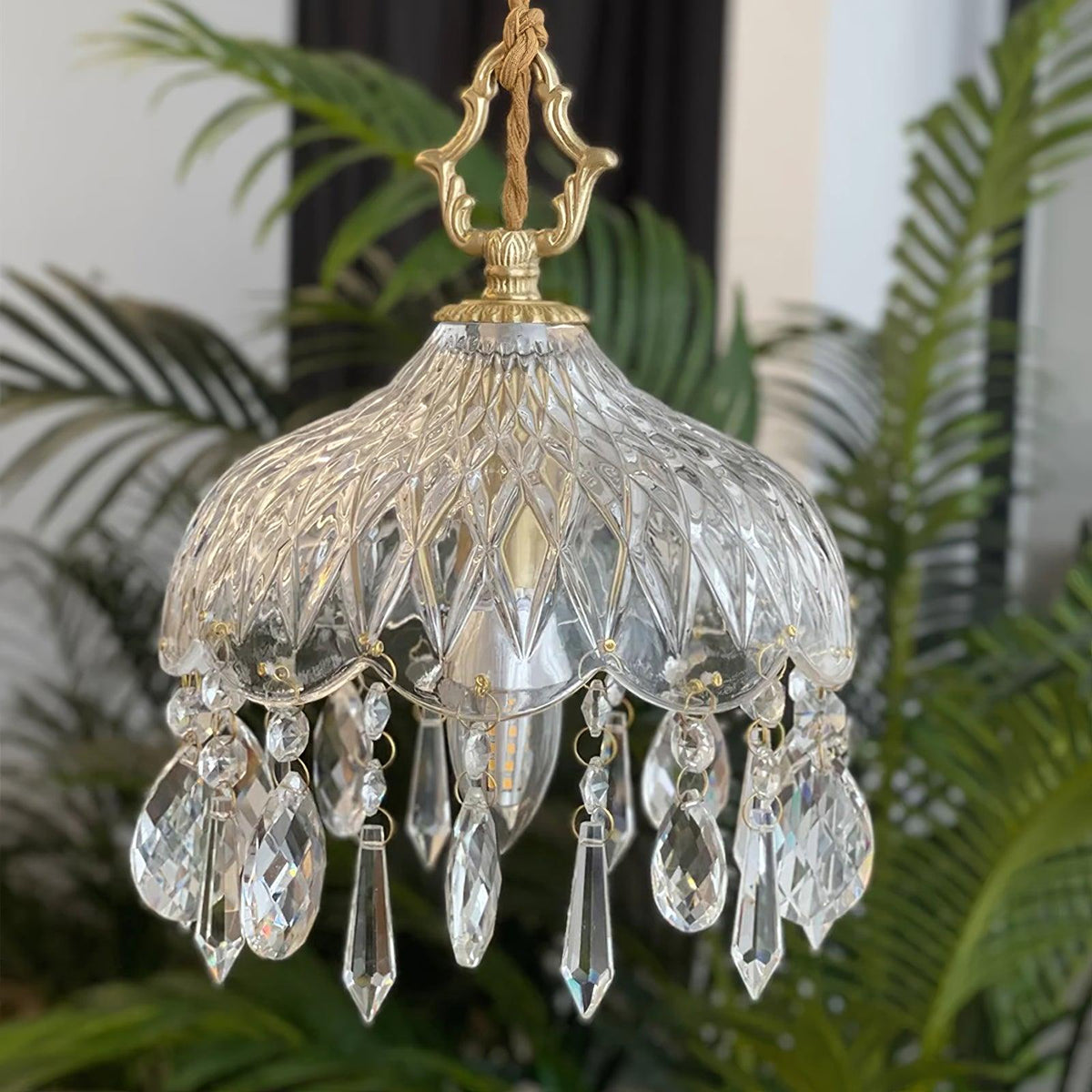 Moka Kristall-Vintage-Pendelleuchte