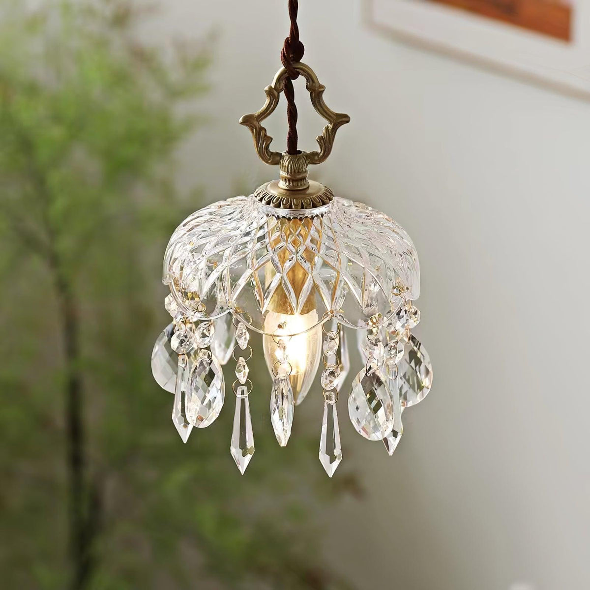Moka Kristall-Vintage-Pendelleuchte