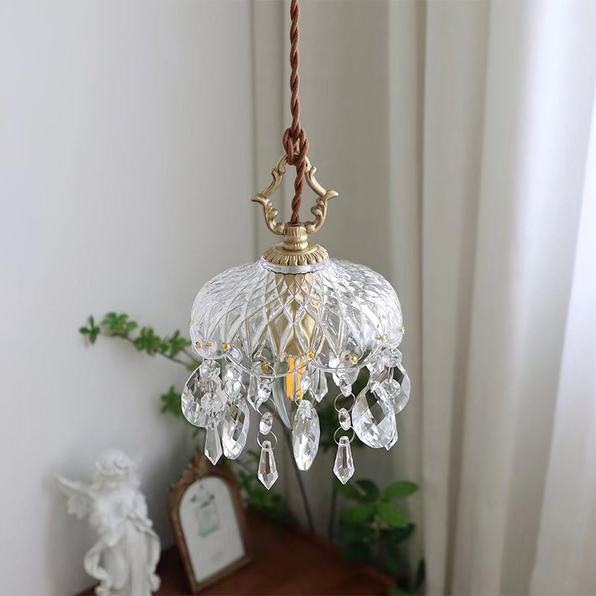 Moka Kristall-Vintage-Pendelleuchte