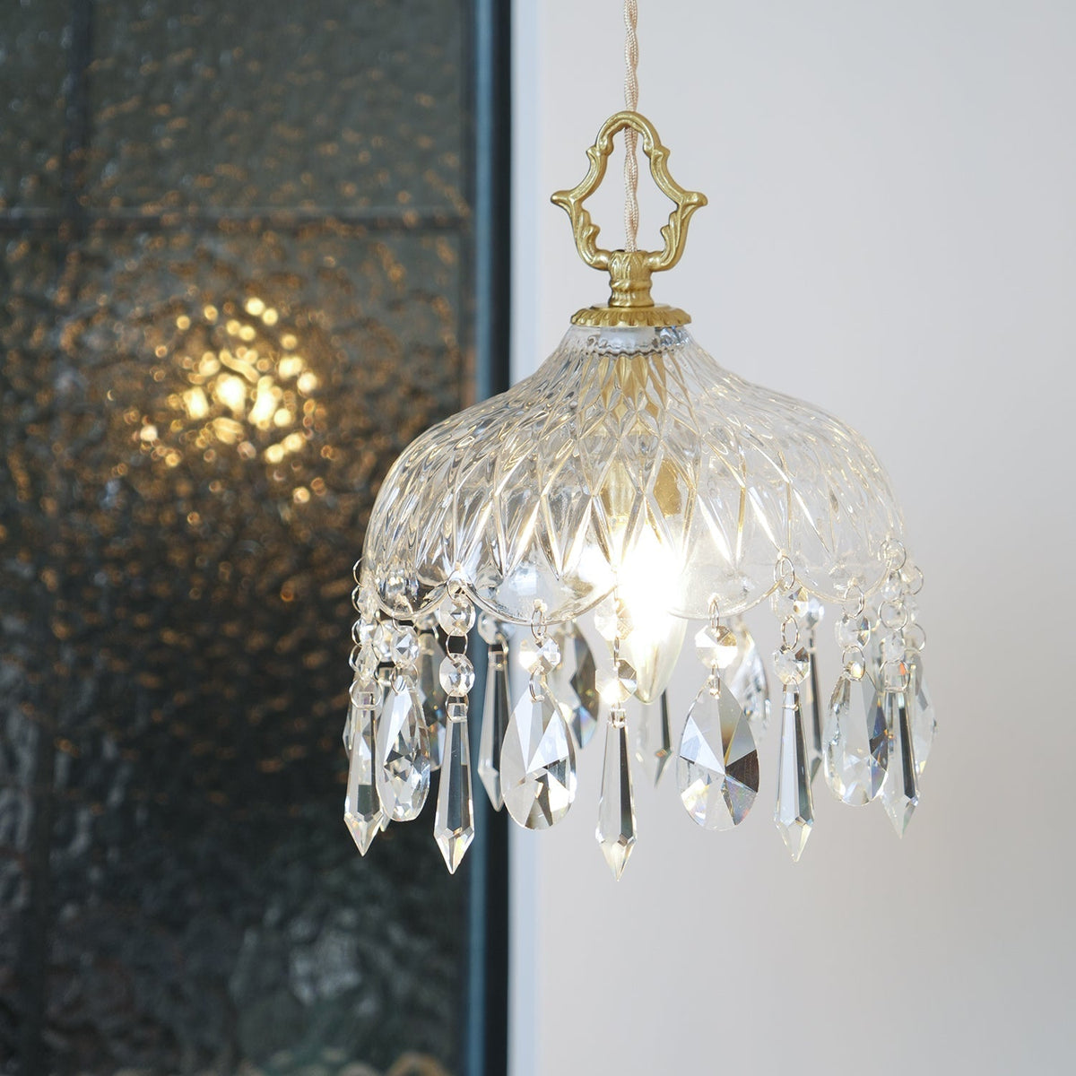 Moka Kristall-Vintage-Pendelleuchte
