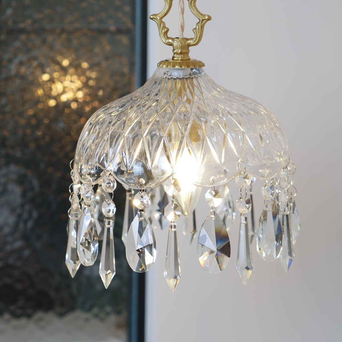 Moka Kristall-Vintage-Pendelleuchte