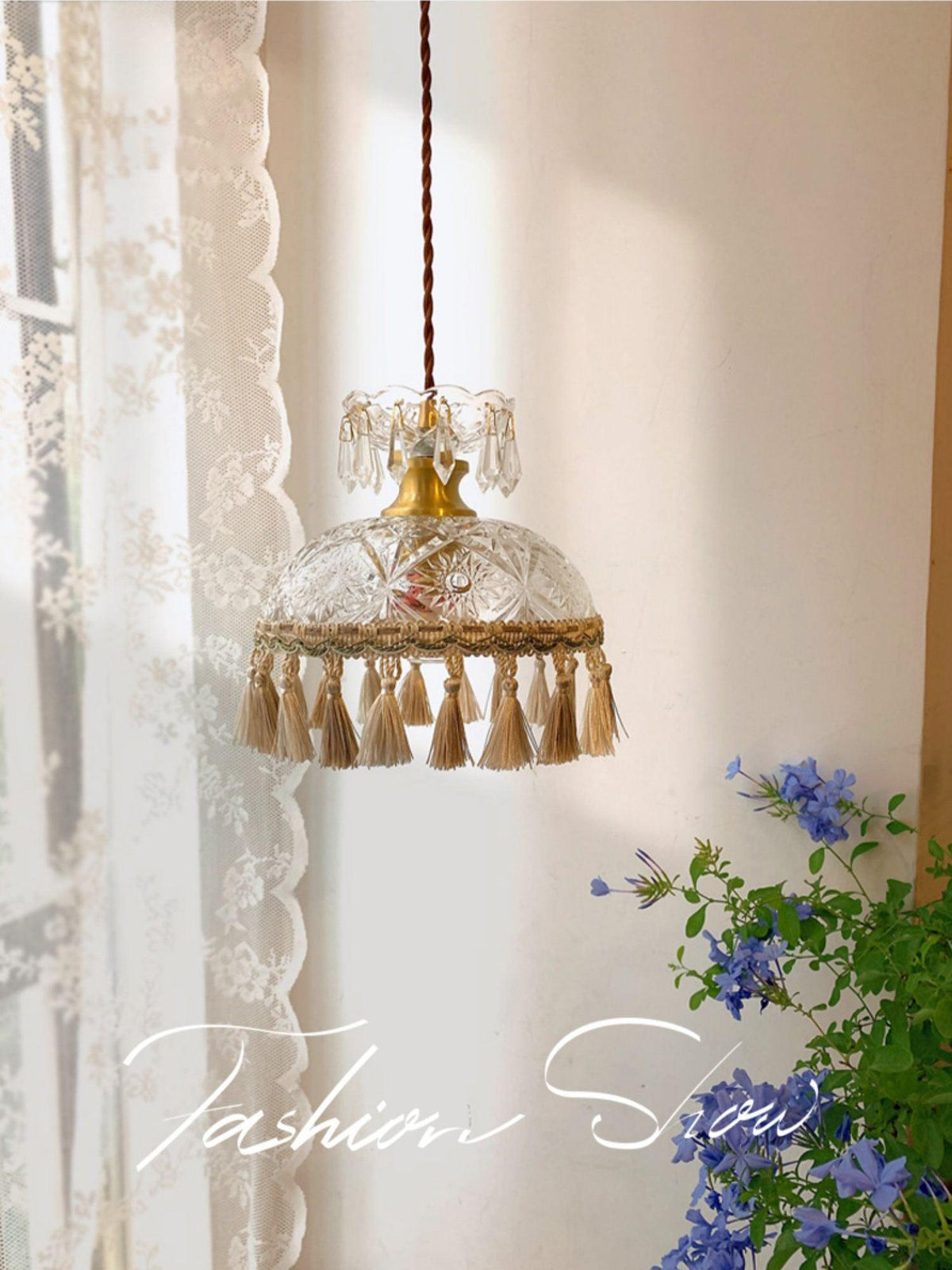 Devel Messing-Glas luxuriöse Pendelleuchte