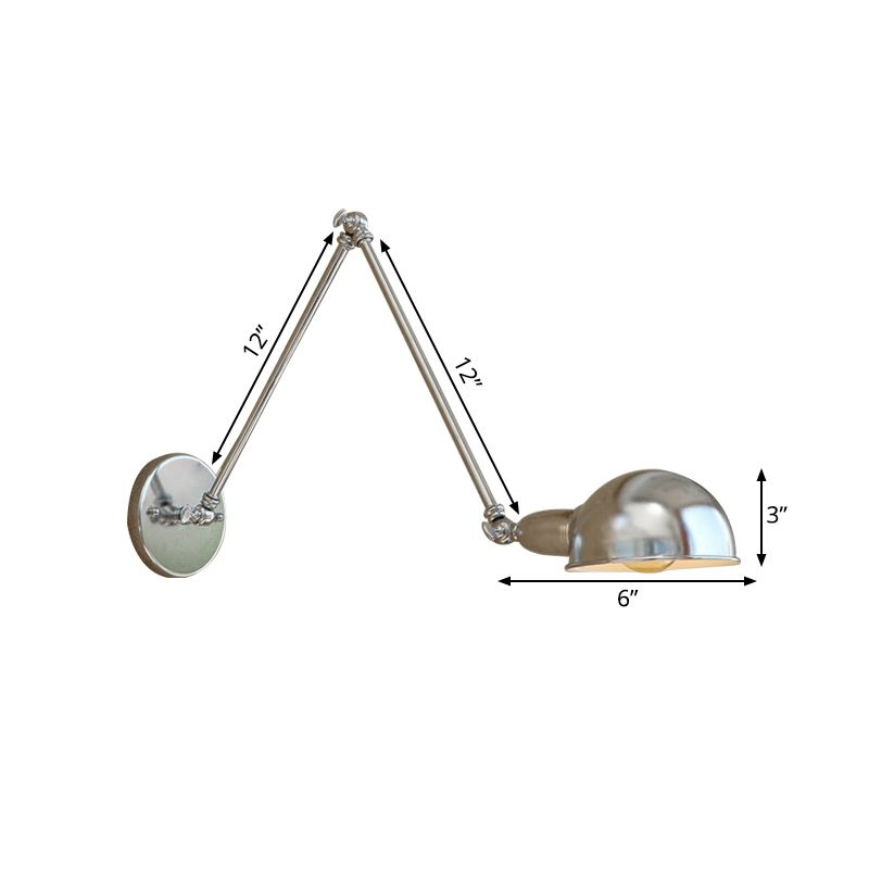 Silva Minimalistisch Wandleuchte Verstellbar, Silber, Schlafzimmer, Metall