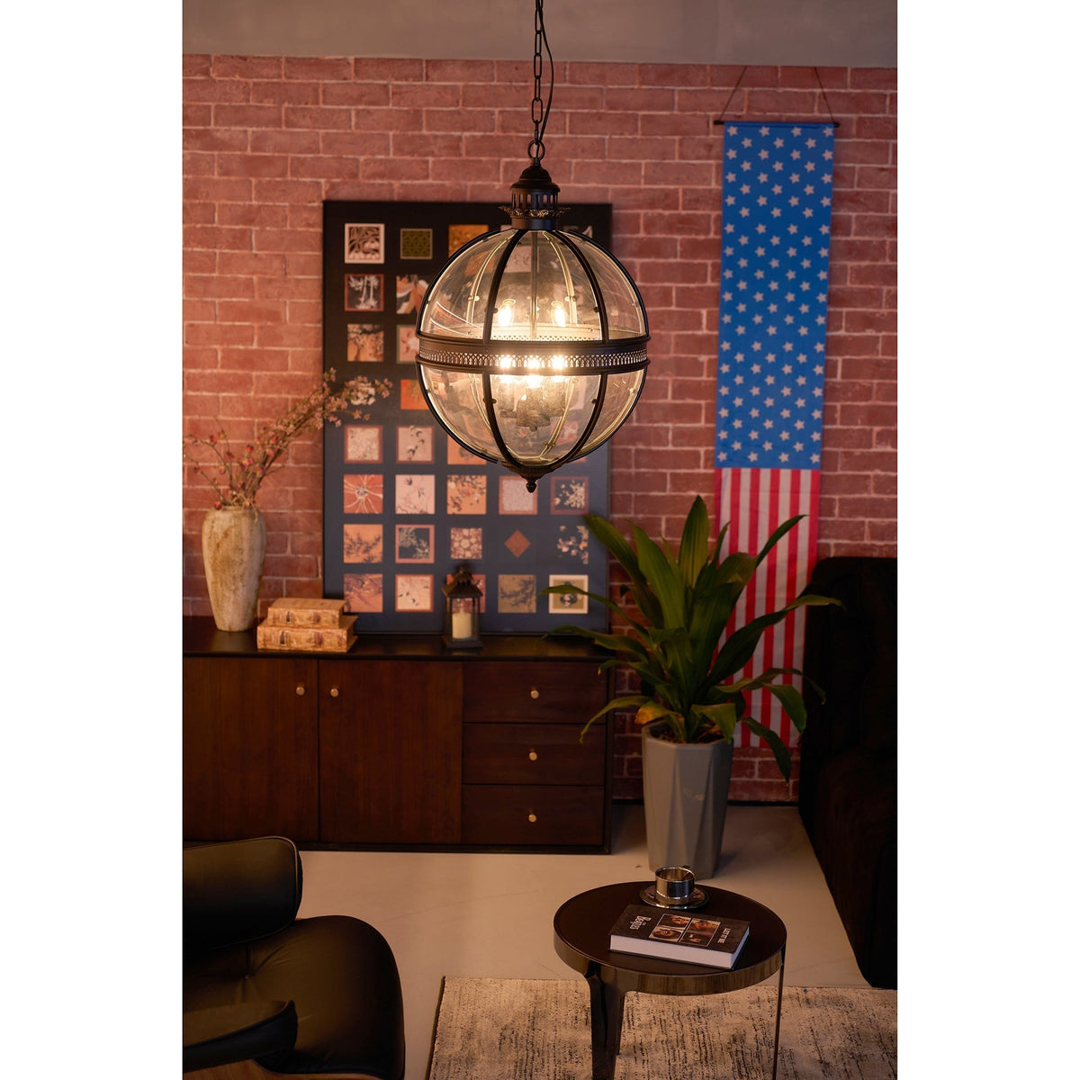 Svelte Vintage Industrial Glas Pendelleuchte