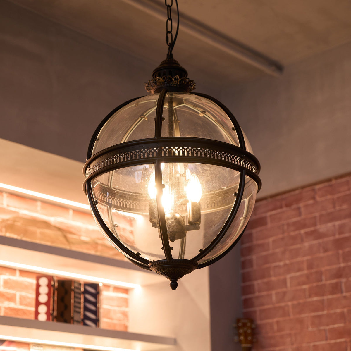 Svelte Vintage Industrial Glas Pendelleuchte