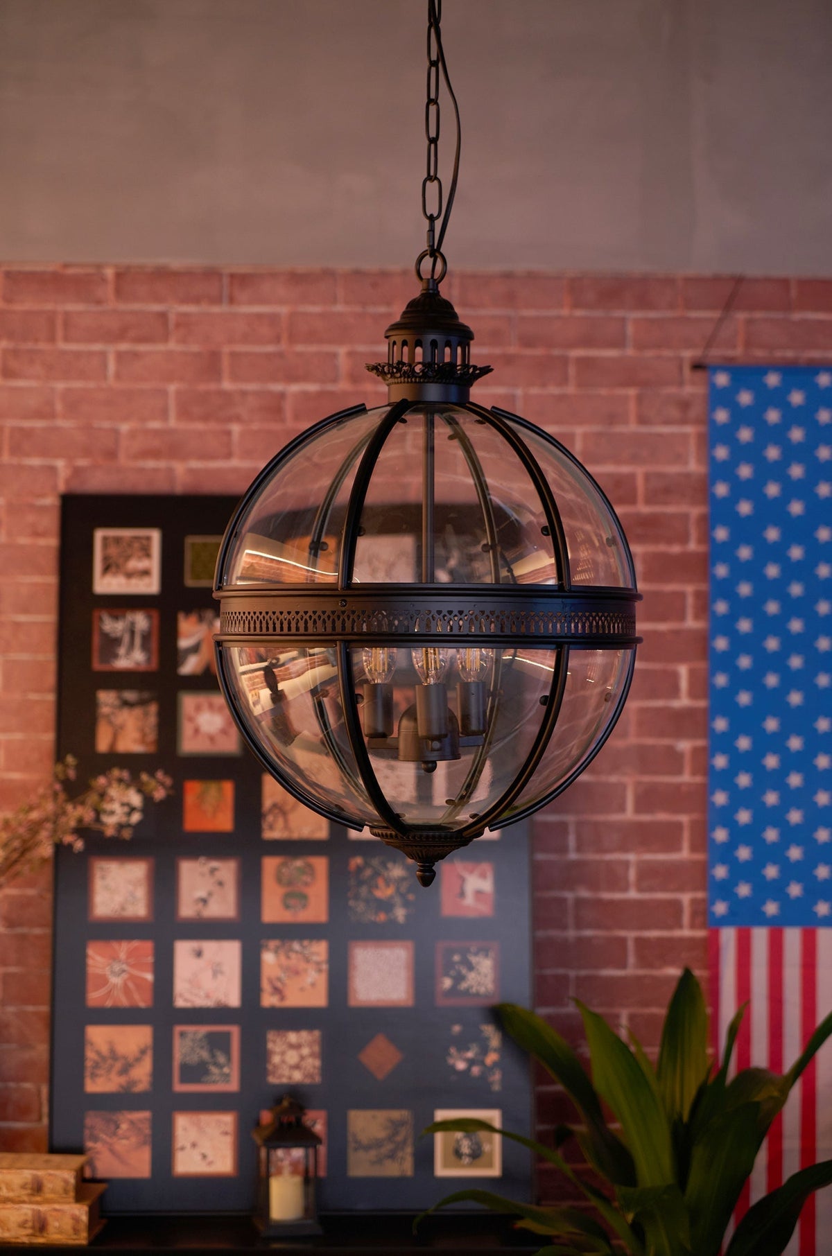Svelte Vintage Industrial Glas Pendelleuchte