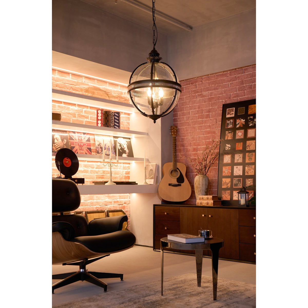 Svelte Vintage Industrial Glas Pendelleuchte