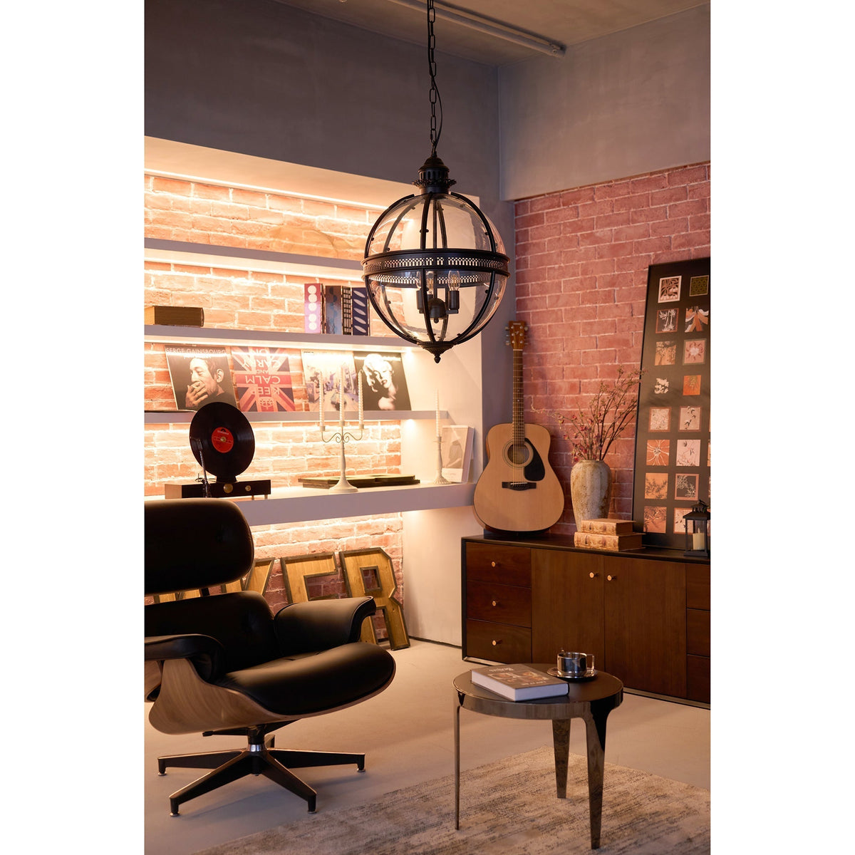 Svelte Vintage Industrial Glas Pendelleuchte