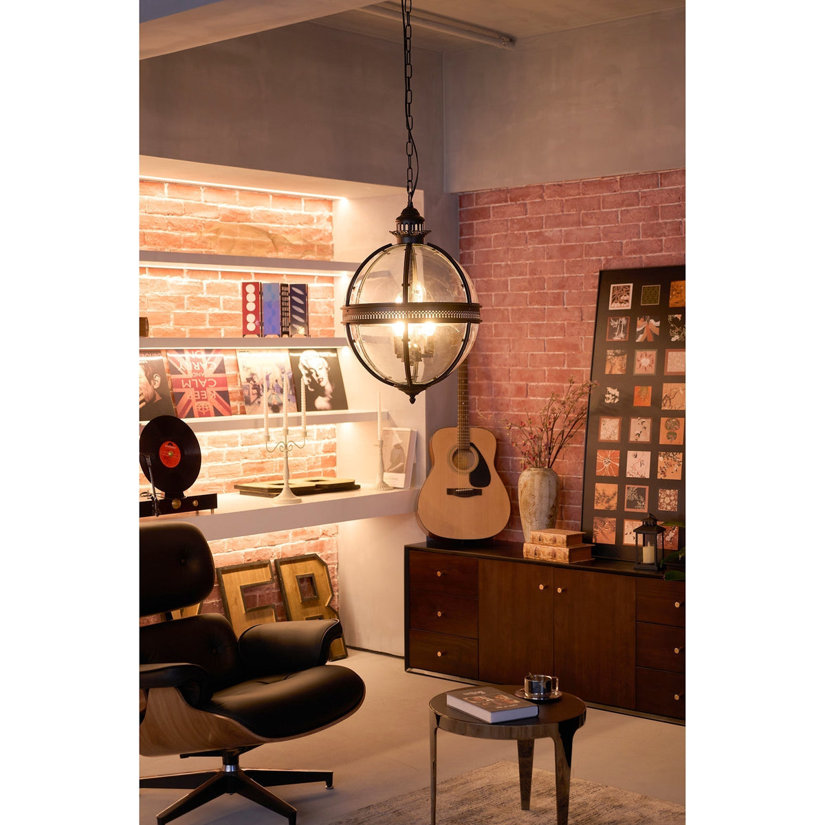Svelte Vintage Industrial Glas Pendelleuchte