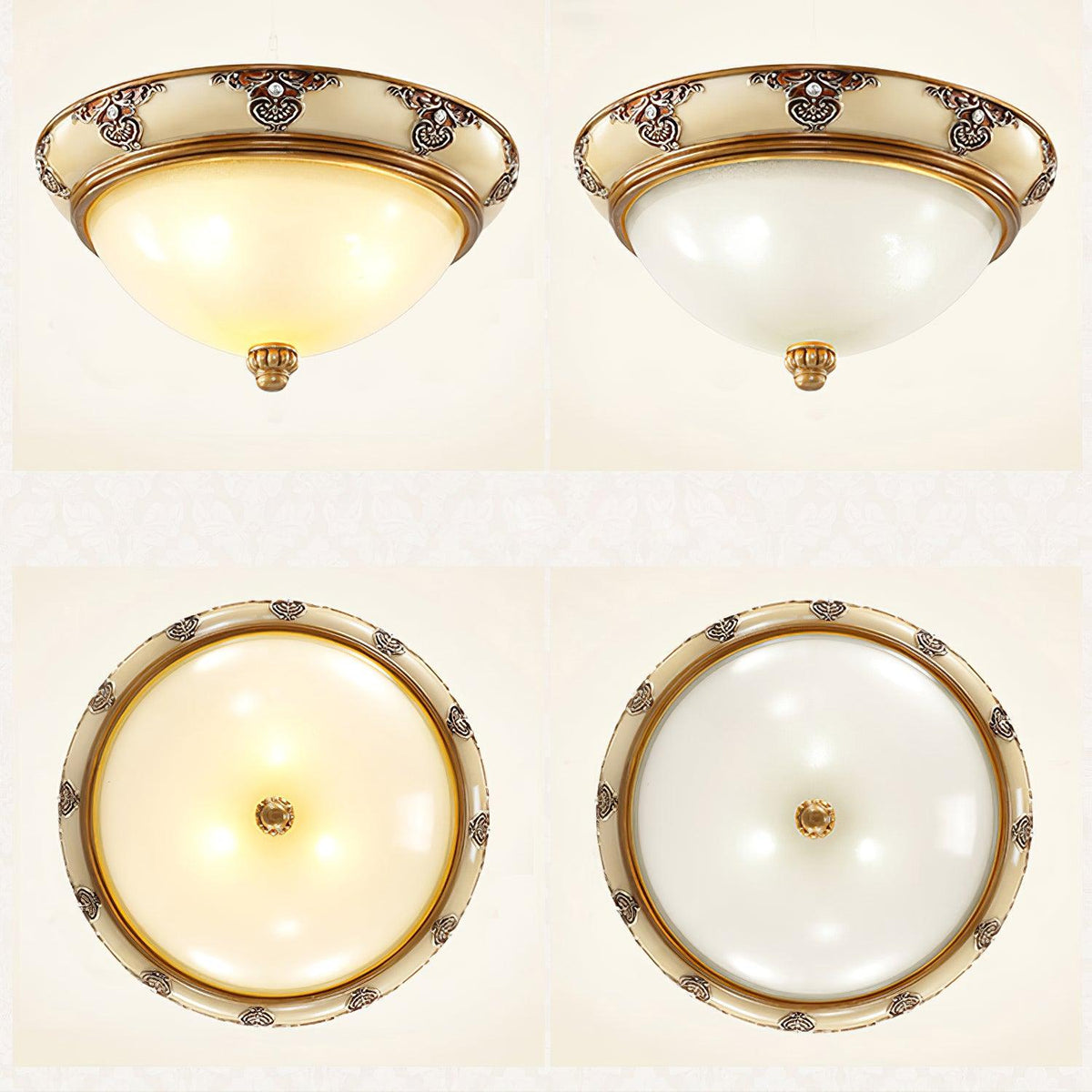 Eiriveon Deckenleuchte Milchglas Antik Beige Vintage