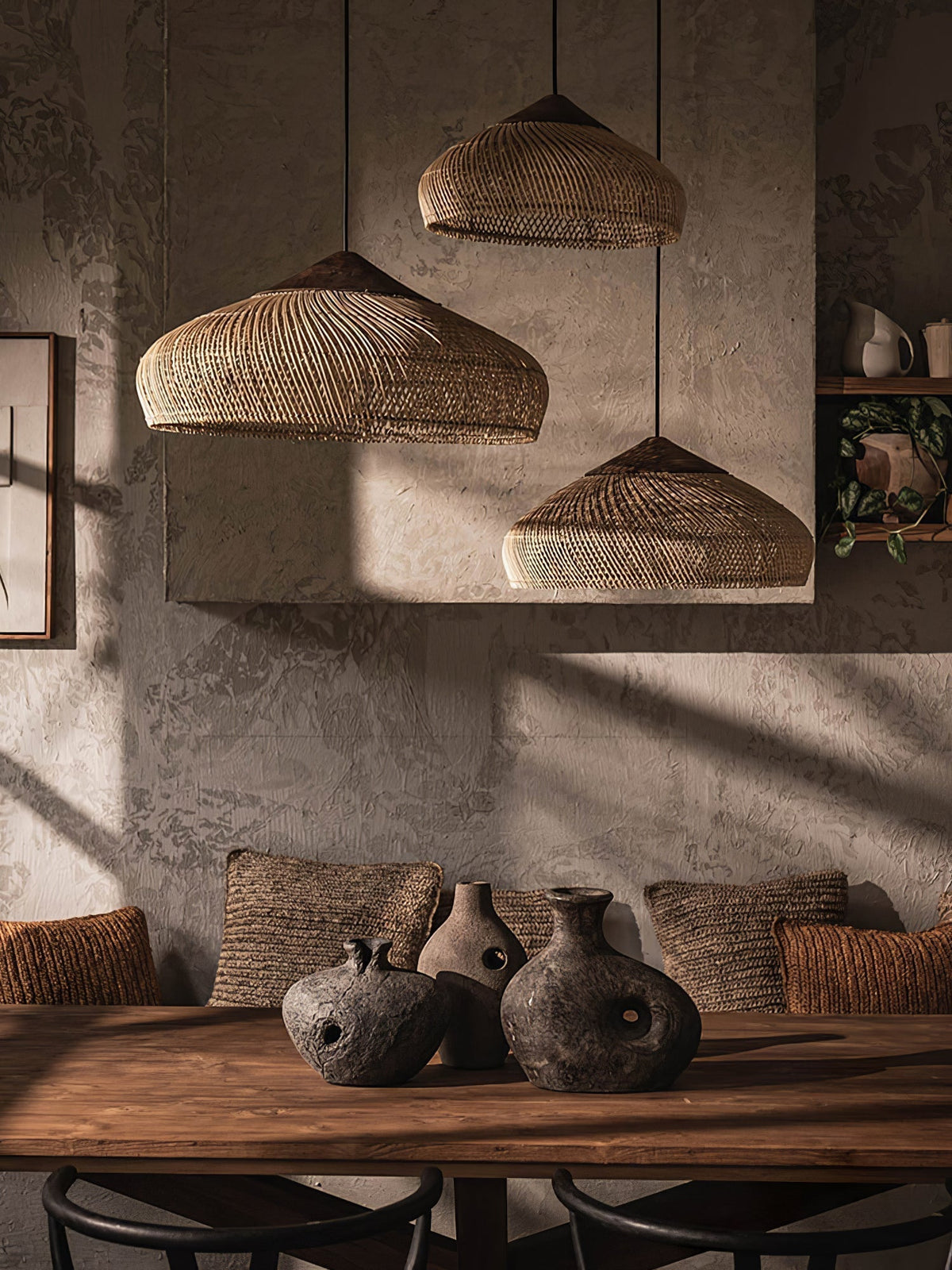 Canirora Pendelleuchte Rattan Swag Geflochten