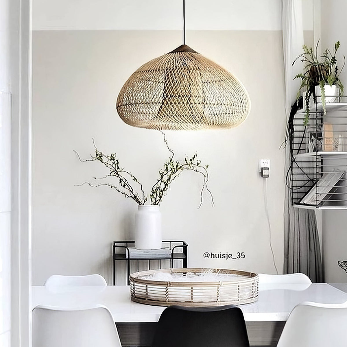 Canirora Pendelleuchte Rattan Swag Geflochten