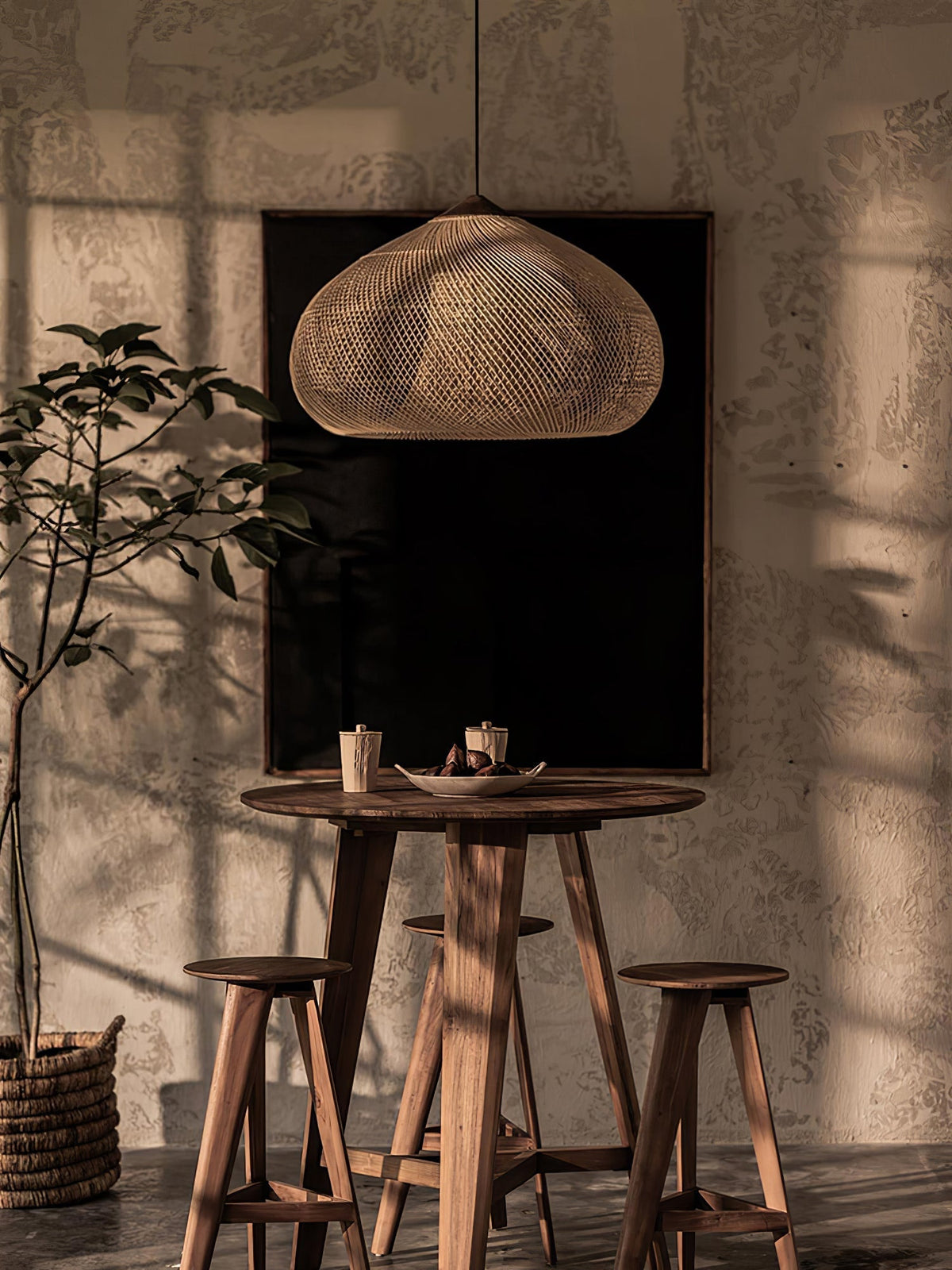 Canirora Pendelleuchte Rattan Swag Geflochten