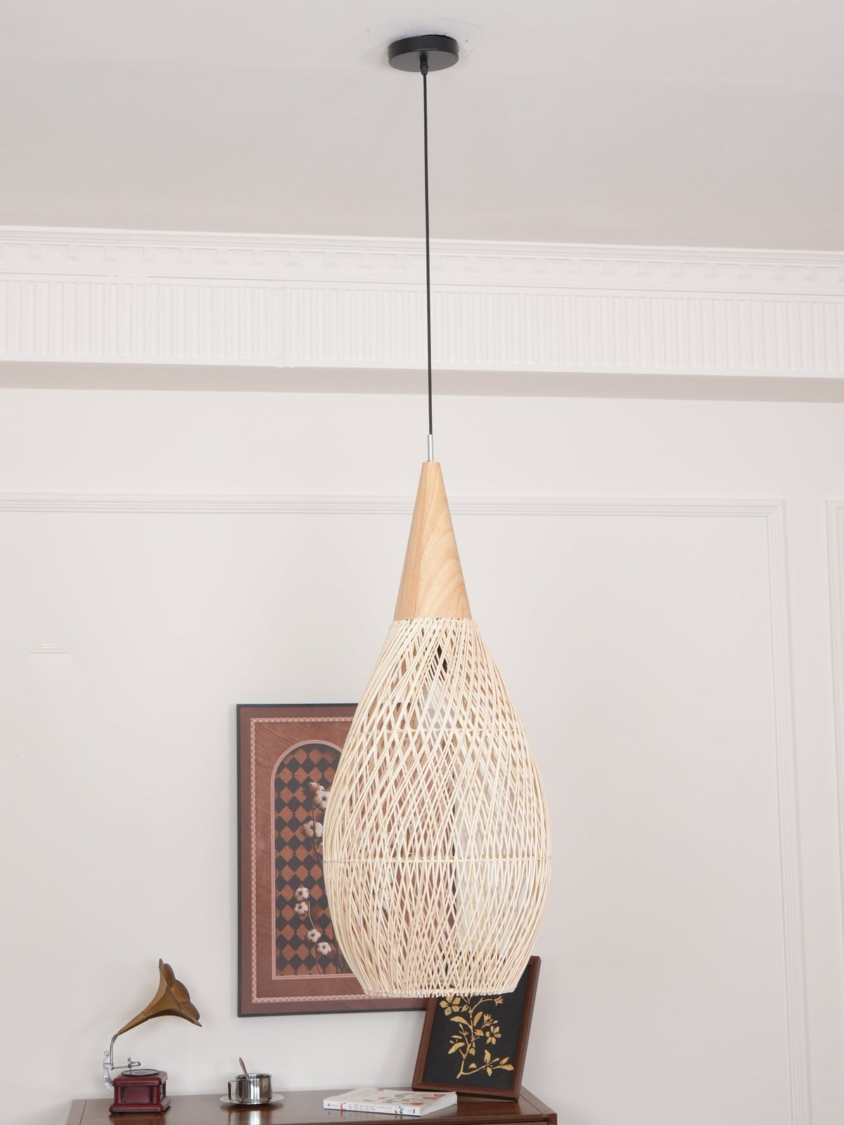 Canirora Pendelleuchte Rattan Swag Geflochten